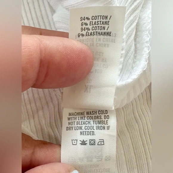 Aerie Women’s Long-Sleeve Ribbed Crop Top in White Size XL - Picture 5 of 9